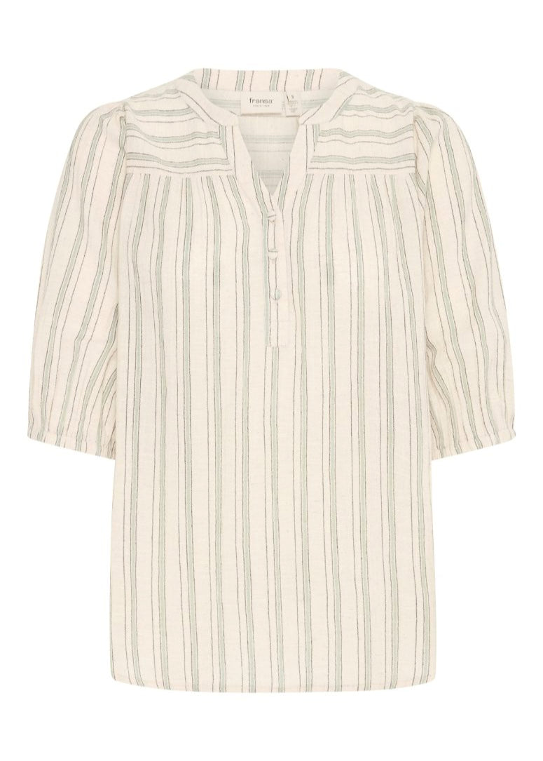 Bluse med grønne striper
