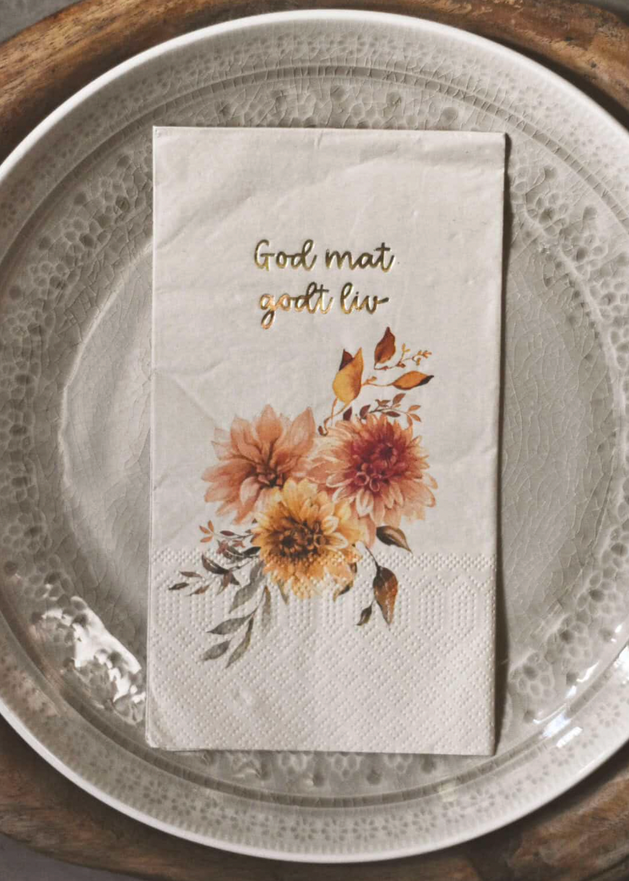 Servietter med tekst