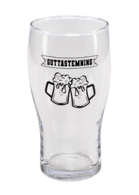 Ølglass med tekst