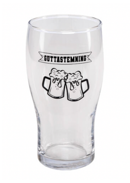 Ølglass med tekst