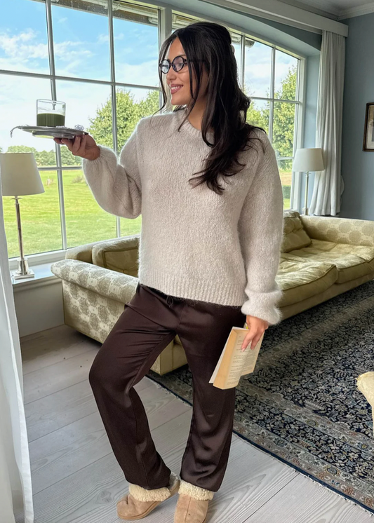 Beige strikket genser