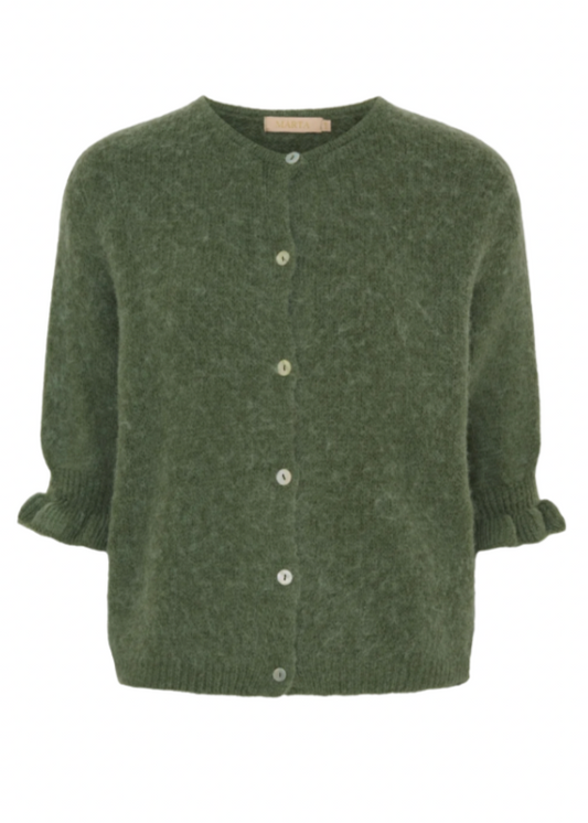 Grønn cardigan med knapper