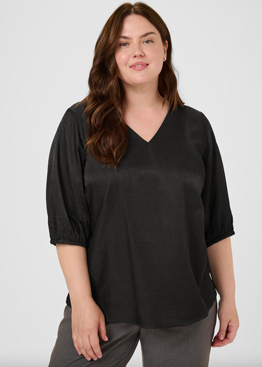 Svart bluse med v-hals