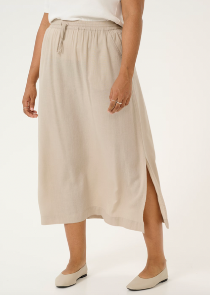 Beige skjørt i lin