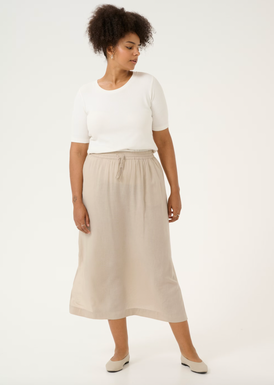 Beige skjørt i lin