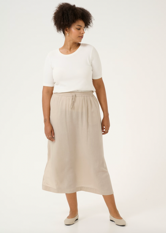 Beige skjørt i lin