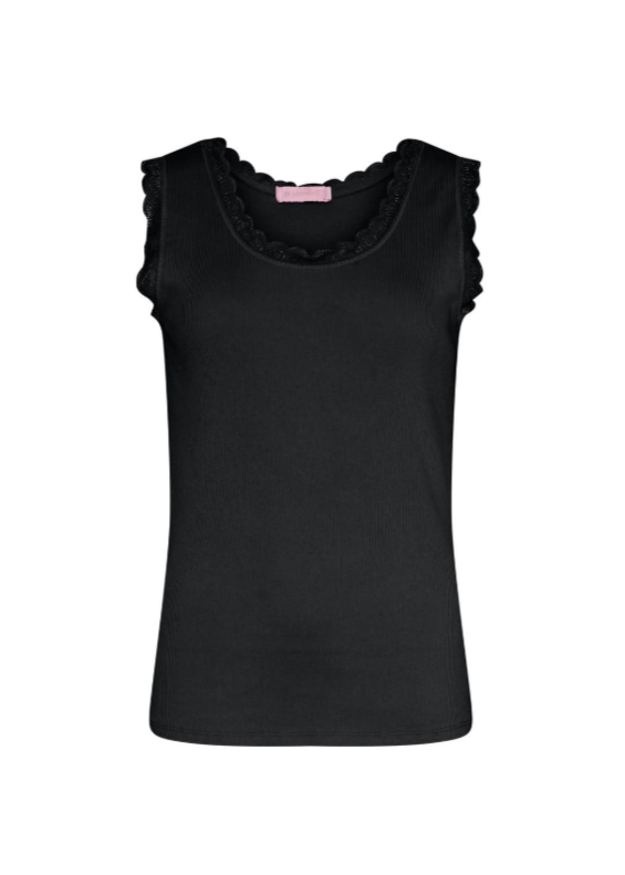 Svart singlet med blonder