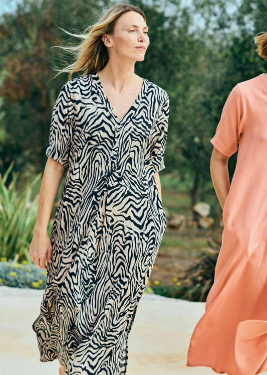 Maxikjole med dyreprint