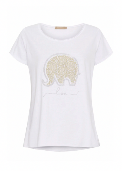 Hvit t-skjorte med elefant 