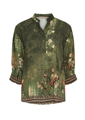 Grønn skjorte med lekkert mønster