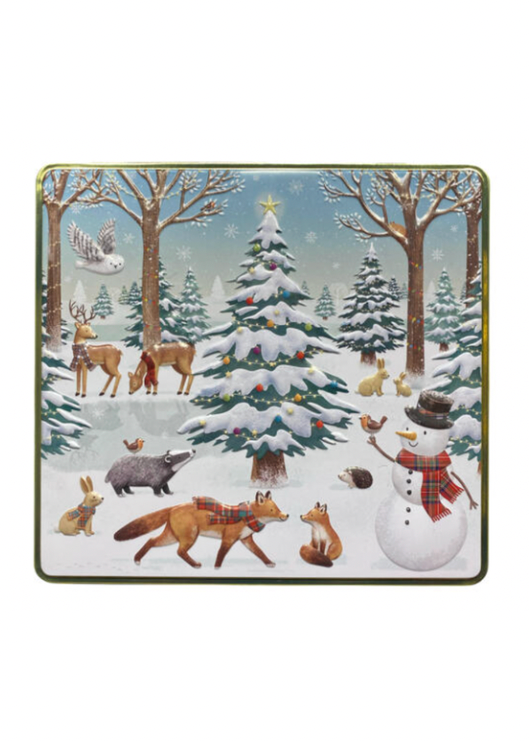 Metallboks jul i skog