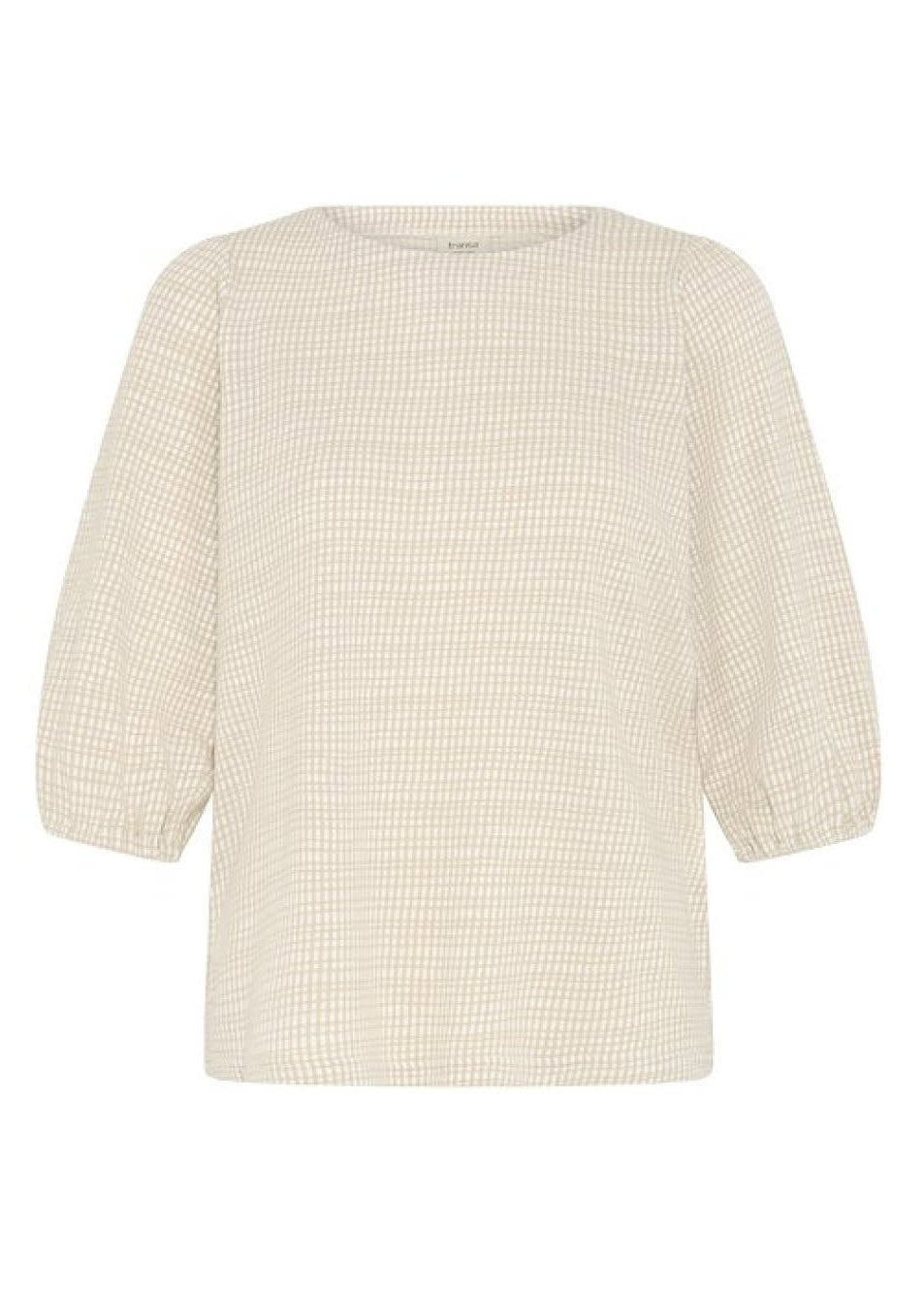 Beige topp med puffermer