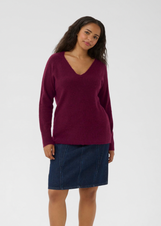 Burgunder langermet genser