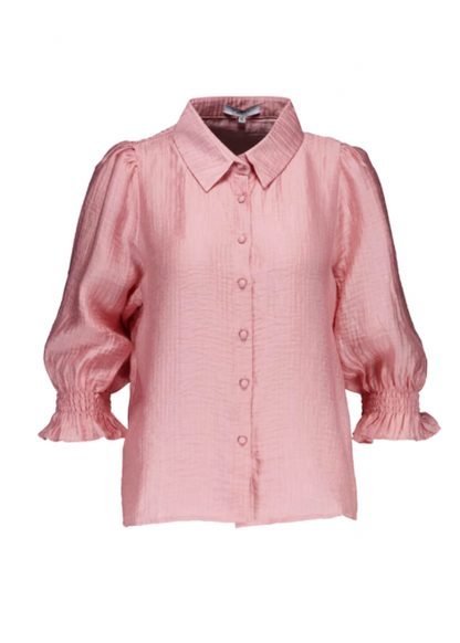Rosa skjorte med puffermer