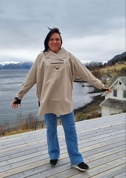 Beige regnponcho