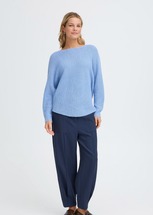 Blå langermet genser