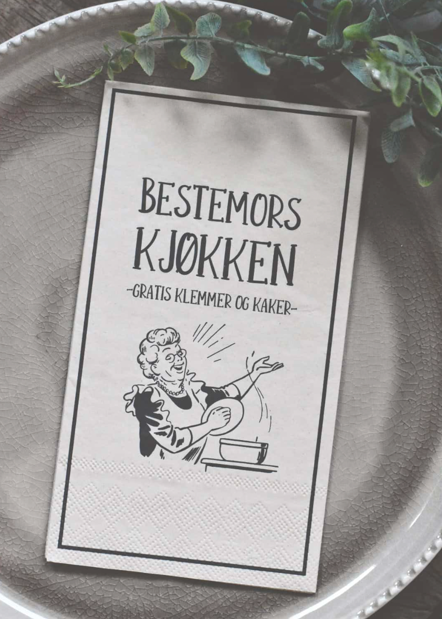 serviett med tekst