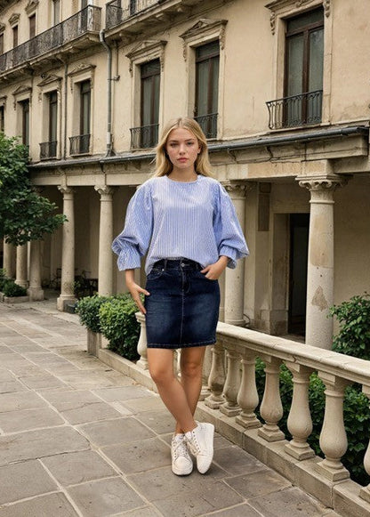 Stripe sparkling blouse