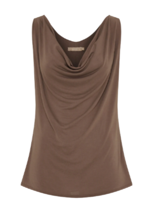 Brun topp med drapert hals