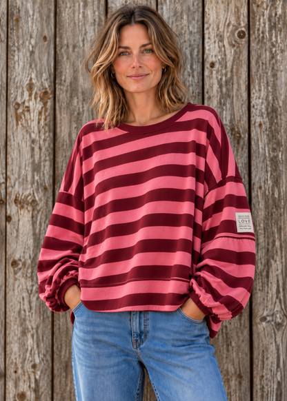 Striped college sweater