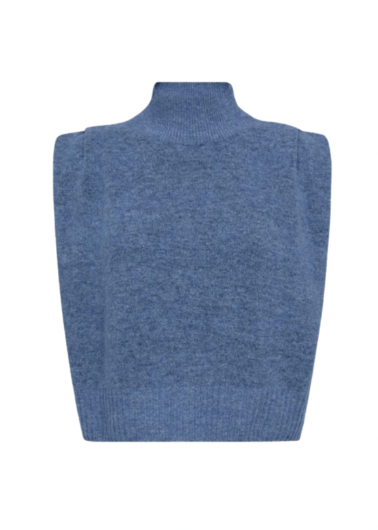 blå topp med høy hals