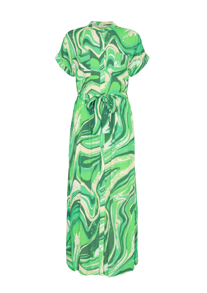 Lang mønstre grønn kjole