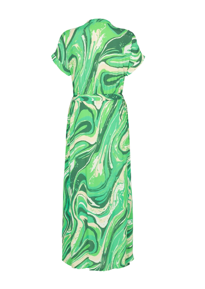 Lang mønstre grønn kjole