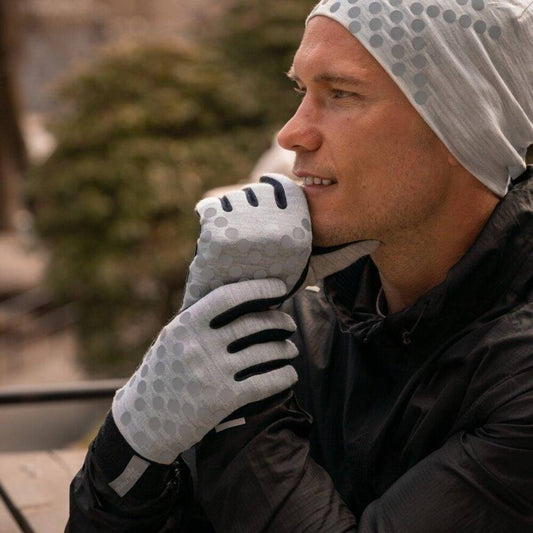 Sølvfaks hansker med refleks lys grå